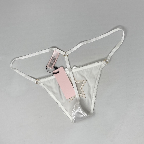 Agent Provocateur Ettie White Big Star Silk Thong M/L NWT - Picture 6 of 7